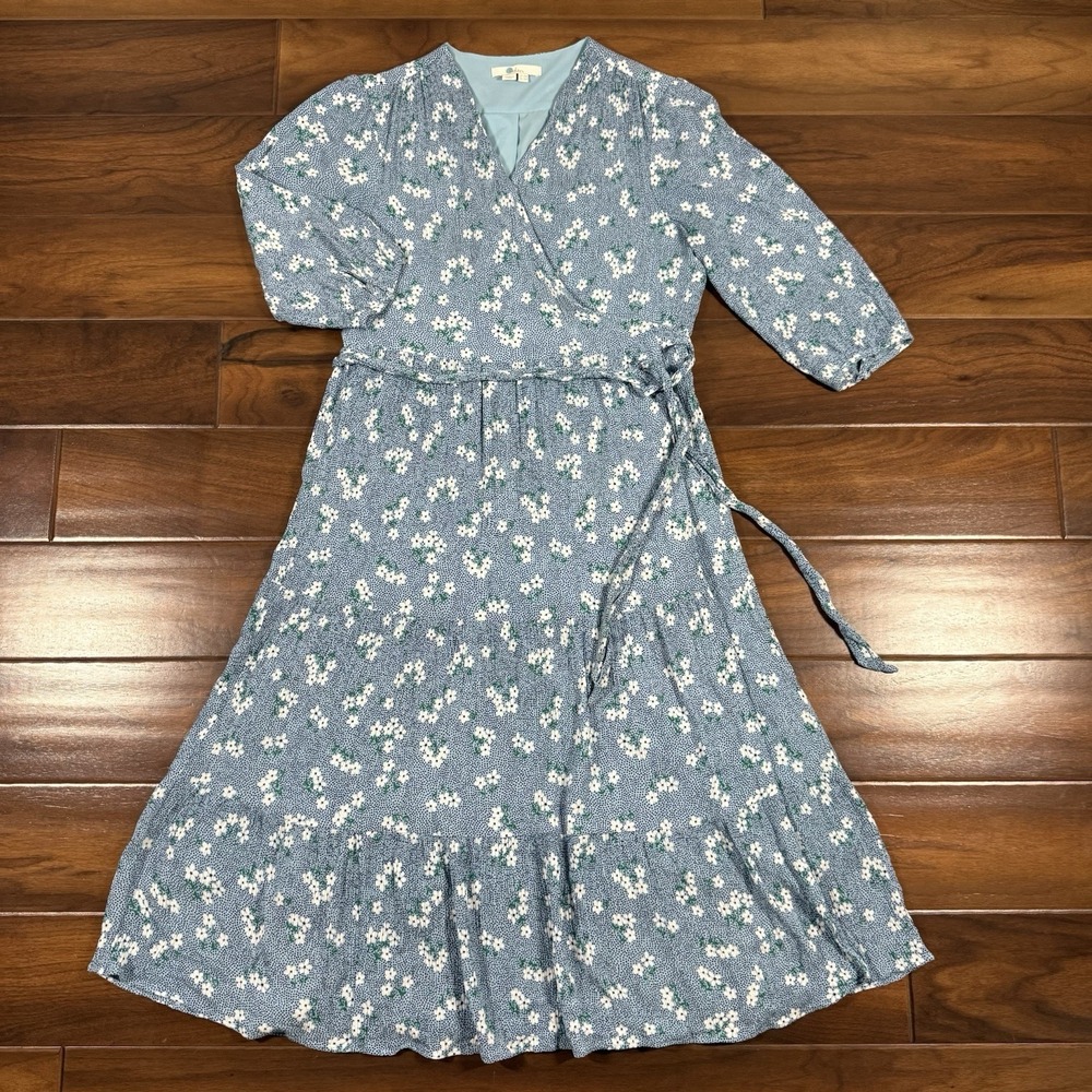 Boden Size US 10 P / UK 14 P Daisy Floral Aurora Midi Wrap Dress ASO Kate Royal